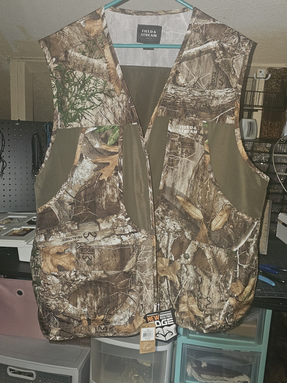 Field & Stream Men's Realtree Camo Hunting Vest - Brown/Green